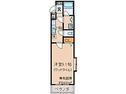 メゾン・リズミィ 1Kの間取図画像