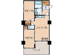 エバー・グリーン宇治 2LDKの間取図画像