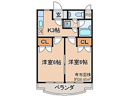 マンションフォートクレール 2Kの間取図画像