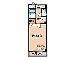 ヴェルメゾン大宅 1Kの間取図画像