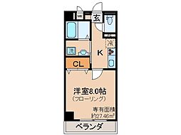 孝寿荘 1Kの間取図画像