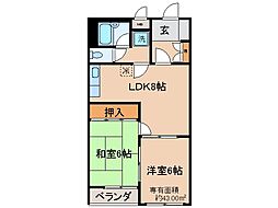 コートバレー1 2LDKの間取図画像