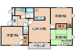 ラヴェイル京都 3LDKの間取図画像