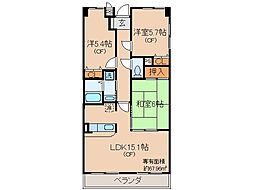 デミューズ・木幡 3LDKの間取図画像