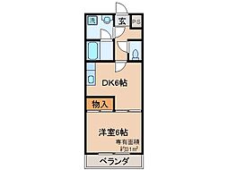 レジデンス青葉大塚 1DKの間取図画像