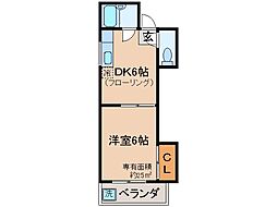 エイトワン伏見 1DKの間取図画像