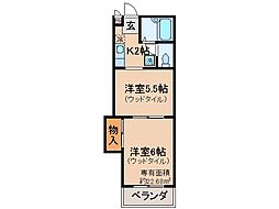 アーバンヒル桃山 2Kの間取図画像