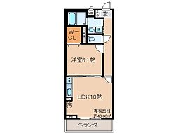 エリシオンレジデンス3 1LDKの間取図画像