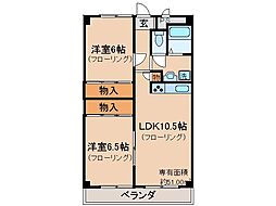 エイテルフラッツ 2LDKの間取図画像