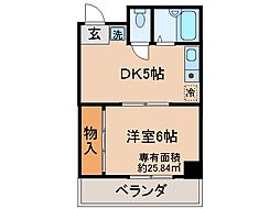 シフォン神泉苑 1DKの間取図画像