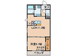 ライトハウス西野 1LDKの間取図画像