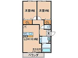 ロイヤル西野山 2LDKの間取図画像