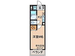 ルイシャトレ21 1Kの間取図画像