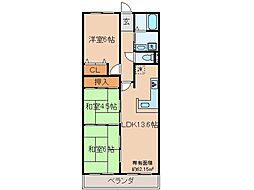 ユニライフ宇治六番館 3LDKの間取図画像