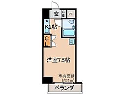 サンヒルズハウス 1Kの間取図画像
