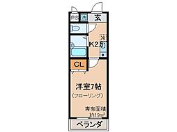 エクセレント秋桜 1Kの間取図画像
