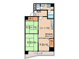ウェルネス桃山 3DKの間取図画像