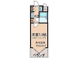 デトム・ワン桃山御陵 1Kの間取図画像