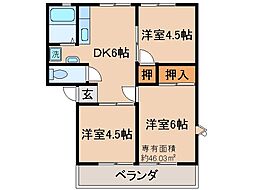 ウィンディア大塚C 3DKの間取図画像