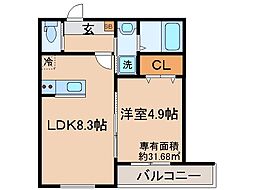 KTIレジデンス新田 1LDKの間取図画像