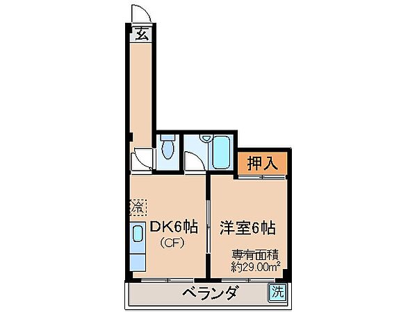 京都府京都市伏見区石田大受町(賃貸マンション1DK・5階・29.00㎡)の写真 その2