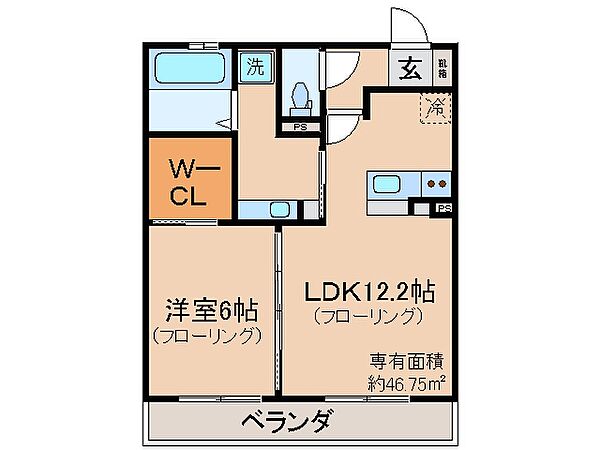 京都府宇治市木幡熊小路(賃貸アパート1LDK・2階・46.75㎡)の写真 その2