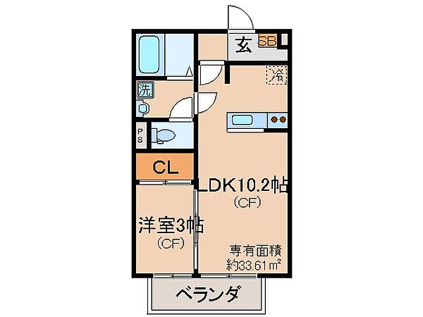 京都府京都市山科区西野岸ノ下町(賃貸アパート1LDK・2階・33.39㎡)の写真 その2