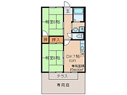 海の子ハイツ桃山 2DKの間取図画像