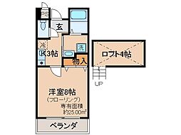 京阪宇治線 黄檗駅 徒歩10分の賃貸マンション 3階1Kの間取り