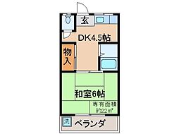 JR奈良線 六地蔵駅 徒歩4分の賃貸アパート 2階1DKの間取り