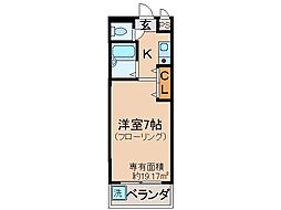 京阪宇治線 黄檗駅 徒歩13分の賃貸マンション 1階1Kの間取り