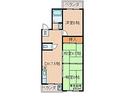 三榮ハイツ 3DKの間取図画像