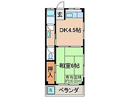 日向マンション 1DKの間取図画像