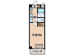 京阪宇治線 黄檗駅 徒歩2分の賃貸マンション 2階1Kの間取り