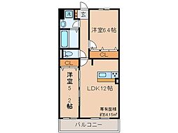 京阪宇治線 木幡駅 徒歩2分の賃貸マンション 1階2LDKの間取り