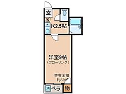 京阪本線 丹波橋駅 徒歩5分の賃貸アパート 2階1Kの間取り