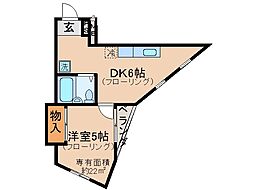 シャトレカルマン 1DKの間取図画像