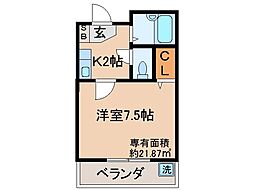 近鉄京都線 伊勢田駅 徒歩4分の賃貸マンション 1階1Kの間取り