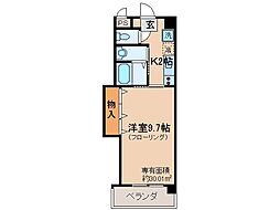 近鉄京都線 久津川駅 徒歩8分の賃貸マンション 2階1Kの間取り