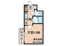 近鉄京都線 小倉駅 徒歩4分の賃貸マンション 3階1Kの間取り