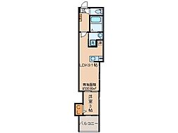 京阪本線 淀駅 徒歩6分の賃貸アパート 3階1LDKの間取り