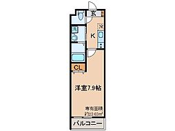 近鉄京都線 伏見駅 徒歩2分の賃貸アパート 1階1Kの間取り