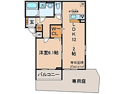 京都地下鉄東西線 椥辻駅 徒歩6分の賃貸アパート 1階1LDKの間取り