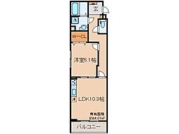 京都地下鉄東西線 椥辻駅 徒歩6分の賃貸アパート 2階1LDKの間取り