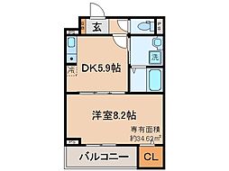 京阪本線 中書島駅 バス15分 三町下車 徒歩3分の賃貸アパート 2階1DKの間取り