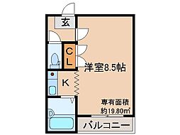 京阪本線 丹波橋駅 徒歩4分の賃貸マンション 3階1Kの間取り