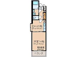 京阪本線 伏見桃山駅 徒歩6分の賃貸マンション 2階1DKの間取り