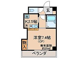 京阪本線 中書島駅 徒歩1分の賃貸マンション 3階1Kの間取り