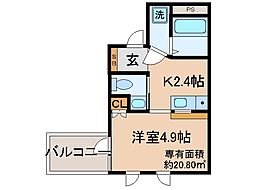京阪本線 伏見桃山駅 徒歩2分の賃貸マンション 4階1Kの間取り