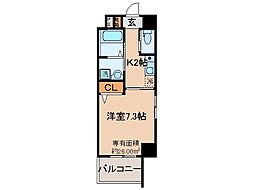 JR奈良線 六地蔵駅 徒歩4分の賃貸マンション 3階1Kの間取り